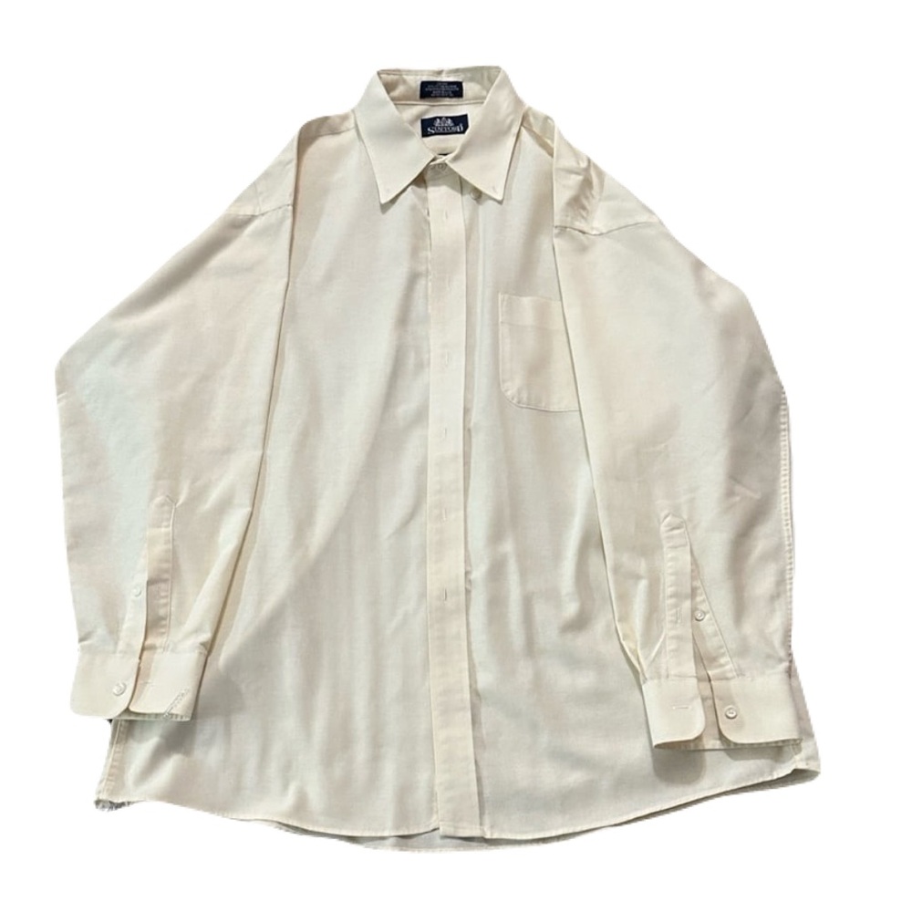 Stafford Men’s Ivory Dress Shirt Size L